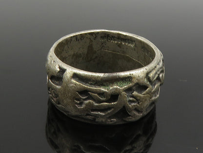 GUSTERMAN 925 Silver  Vintage Oxidized Modernist Band Ring Sz 10  RG24813