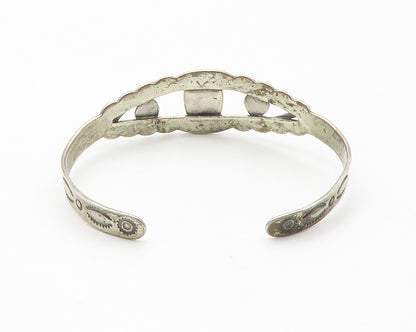 NAVAJO 925 Sterling Silver  Vintage Turquoise Petite Cuff Bracelet  BT5482