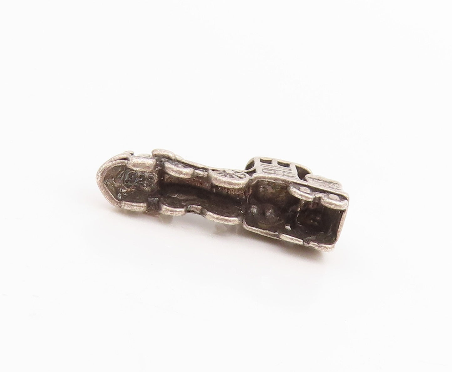 925 Sterling Silver Vintage Pendant 3D Locomotive Steam Engine Charm  PT25176