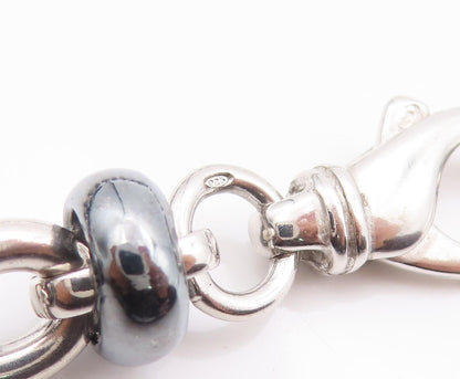 925 Sterling Silver Vintage Necklace Spinning Rings & Carve Linked Rings NE4282