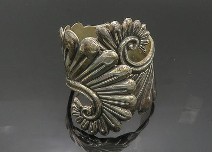 ESPERANZA MEXICO 925 Silver  Vintage Shiny Swirl Bypass Cuff Bracelet  BT8279