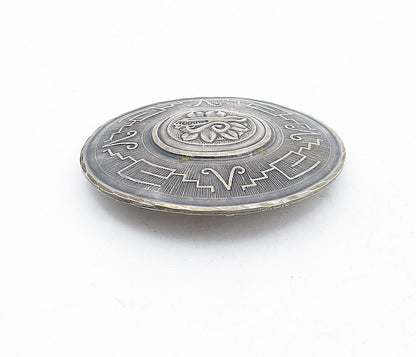 MEXICO 925 Sterling Silver  Vintage Traditional Pattern Brooch Pin  BP1241