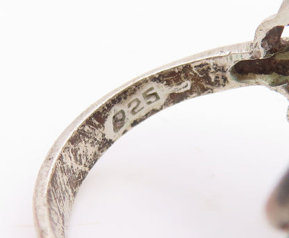 925 Sterling Silver Vintage Ring Etched Virgo Zodiac Coin Band  Sz 8  RG35609