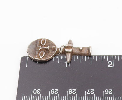 925 Sterling Silver Vintage Pendant African Tribal Art Fertility Doll  PT25516