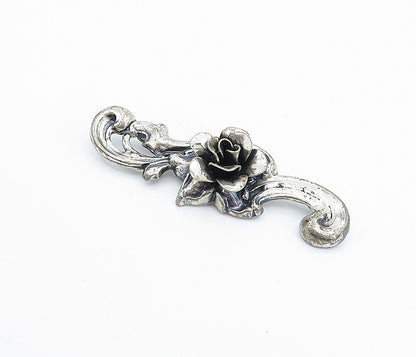 JEWEL ART 925 Sterling Silver  Vintage Sculpted Flower Swirl Brooch Pin BP1379