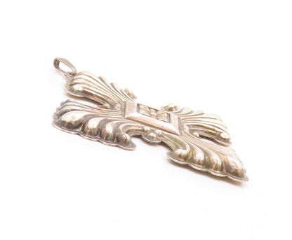 925 Sterling Silver Vintage Pendant REED & BRTON Large Swirls Etched  PT23790