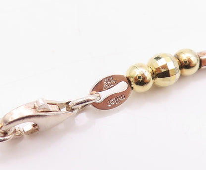 925 Sterling Silver Vintage Necklace Sphere & Cylinder Chain  NE4575