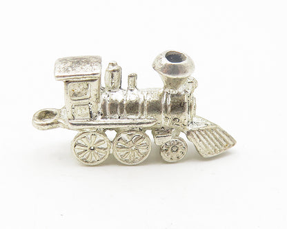 925 Sterling Silver  Vintage Petite Shiny Steam Train Motif Pendant  PT8909