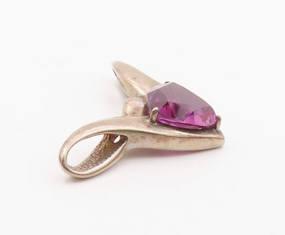 DAVID SIGAL 925 Silver  Vintage Unique Purple Garnet Wings Pendant  PT21521