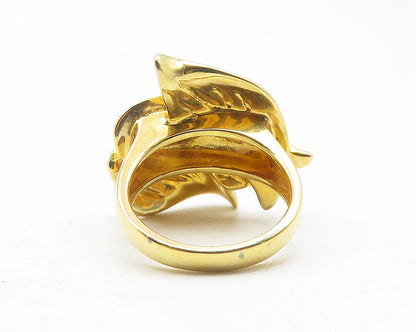 ROSS SIMON 925 Sterling Silver Gold Plated Floral Leaves Band Ring Sz 7  RG12066