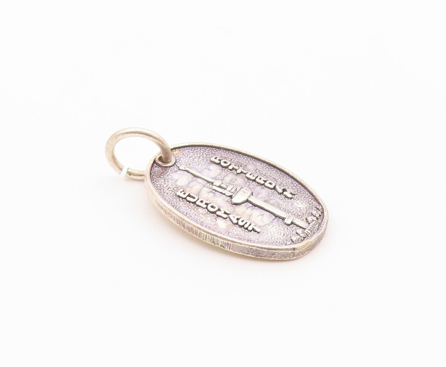 925 Sterling Silver  Vintage Euromast Rotterdam Oval Medal Pendant  PT20674