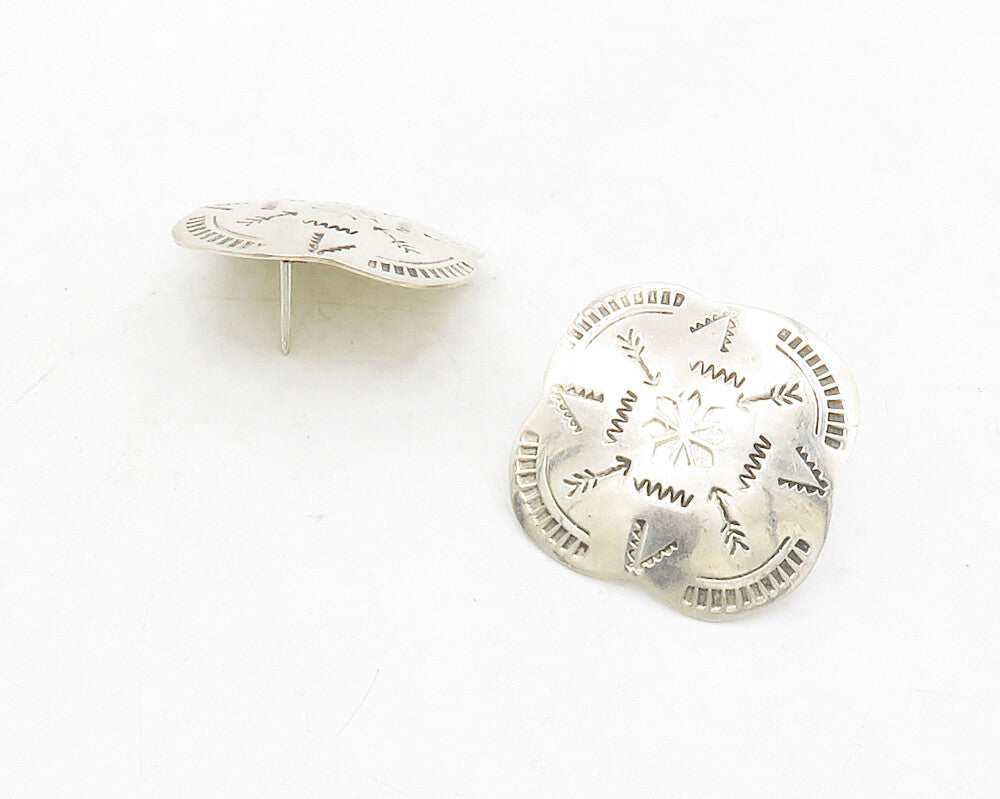 NAVAJO 925 Sterling Silver  Vintage Etched Arrow Pattern Drop Earrings  EG6640