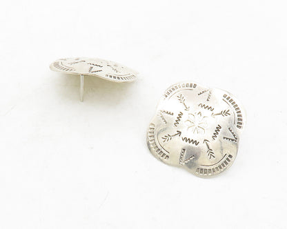 NAVAJO 925 Sterling Silver  Vintage Etched Arrow Pattern Drop Earrings  EG6640