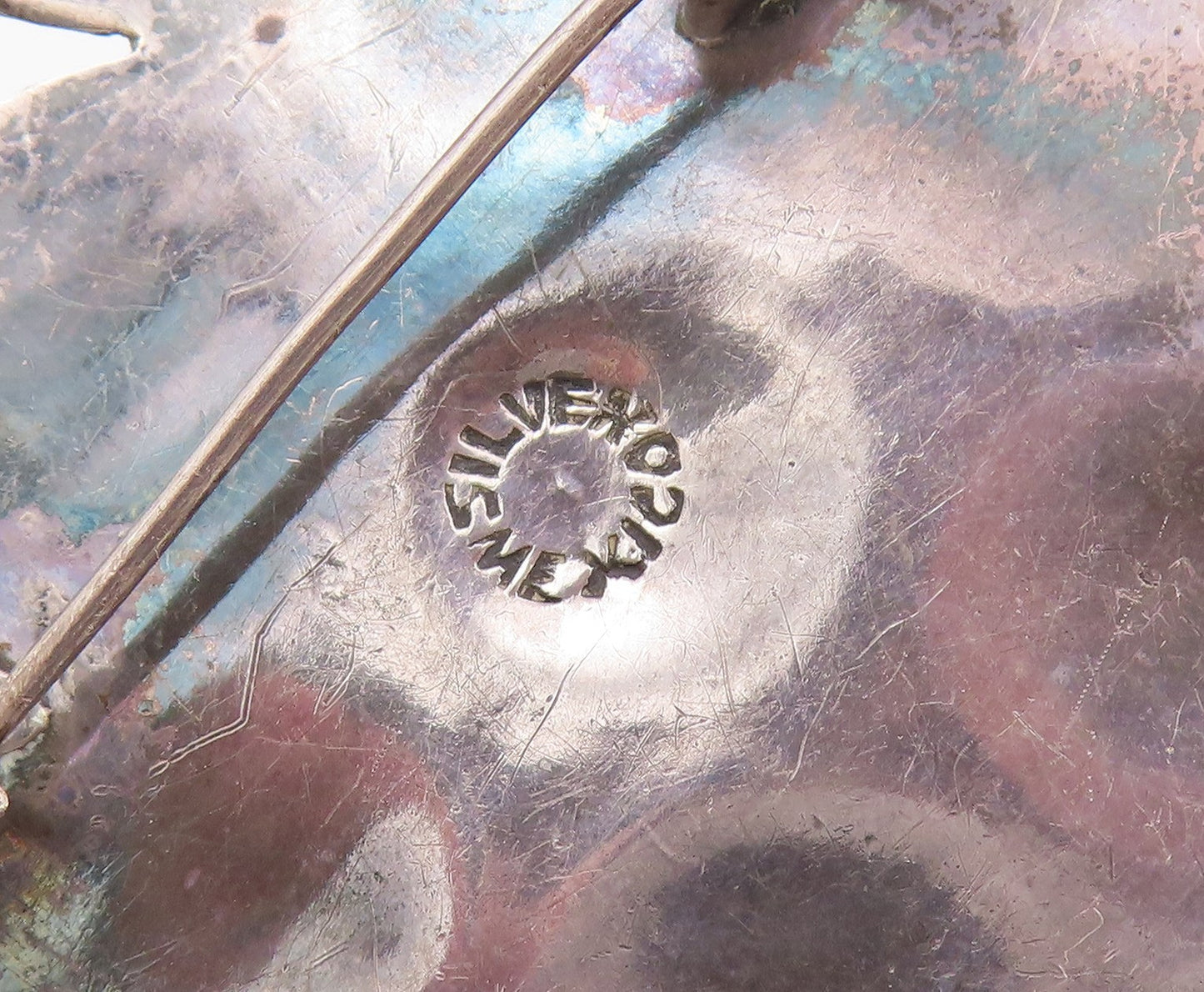 MEXICO 925 Sterling Silver  Vintage Hollow Grape Bunch Motif Brooch Pin BP4284