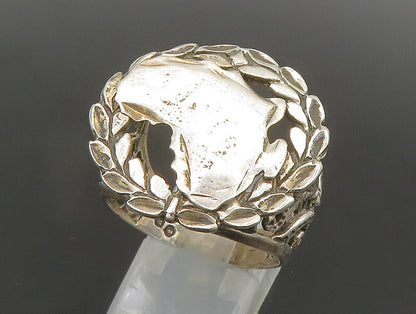 EUROPEAN 925 Silver  Vintage Abstract Cut Out Leaf Scroll Ring Sz 11  RG24396