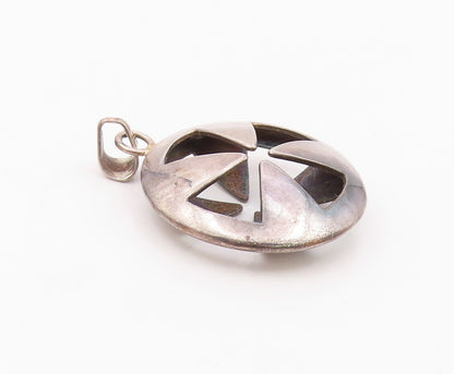 MEXICO 925 Sterling Silver  Vintage 3D Cutout Cross Solid Pendant  PT22301