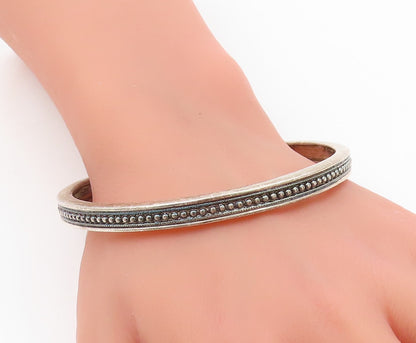 925 Sterling Silver Vintage Bracelet JUDITH JACK Solid Dotted Bangle  BT11584