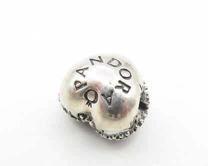 PANDORA 925 Silver  Vintage Cubic Zirconia Love Heart Slide Pendant  PT8863