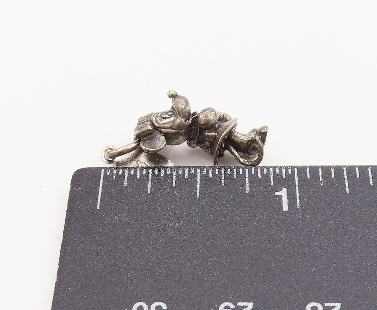 925 Sterling Silver Vintage Pendant DISNEY Dark Tone 3D Mini Mouse Charm PT24549