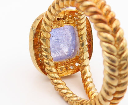 925 Sterling Silver Vintage Ring Gold Plated Topaz & Gemstone  Sz 8  RG30861