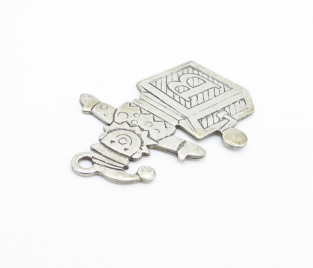 REED & BARTON 925 Sterling Silver Vintage Jack In The Box Pendant PT4204