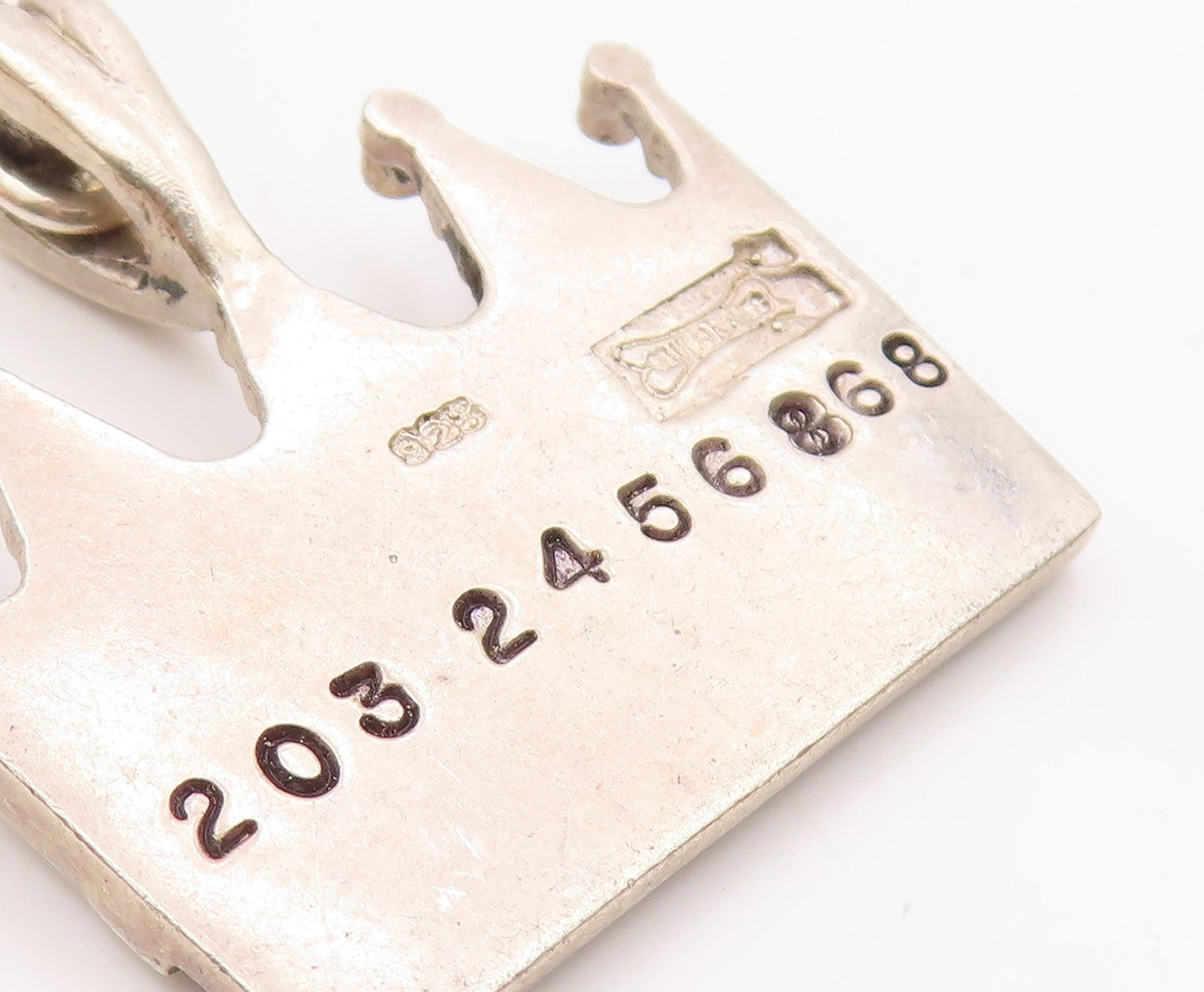 SILVER BONES 925 Silver  Vintage Reigning Whiskers Crown Pendant  PT19850