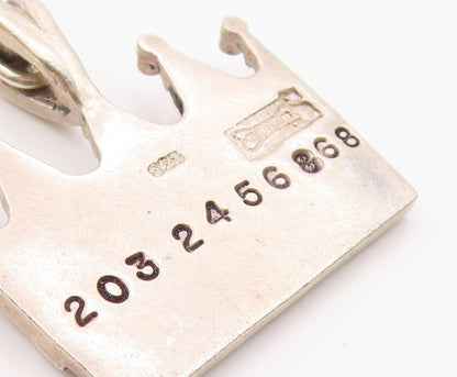 SILVER BONES 925 Silver  Vintage Reigning Whiskers Crown Pendant  PT19850