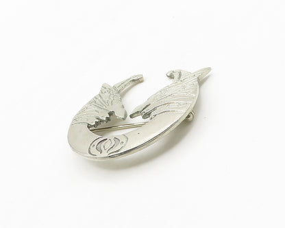 925 Sterling Silver Vintage Children Of Lir Brooch Pin  BP7060