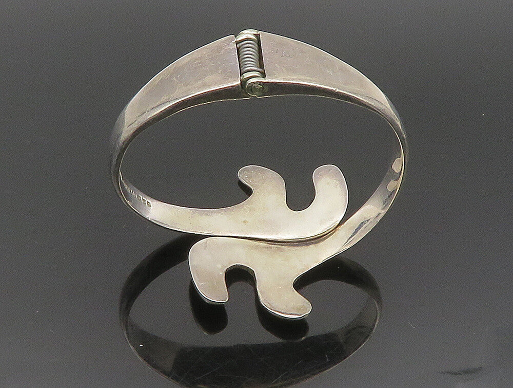 BETO MEXICO 925 Silver  Vintage Modernist Swirl Bypass Bangle Bracelet  BT9457