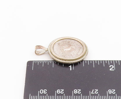 925 Sterling Silver Vintage Pendant 2000 Millennium Doves Medallion Coin PT26580