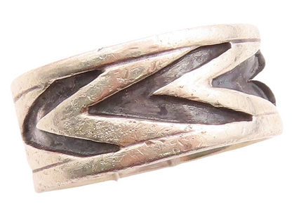 925 Sterling Silver Vintage Ring MEXICO V Grooved Band Sz 11  RG31605