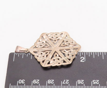 925 Sterling Silver Vintage Pendant Cutout Symmetric Celtic Knot Design  PT23026
