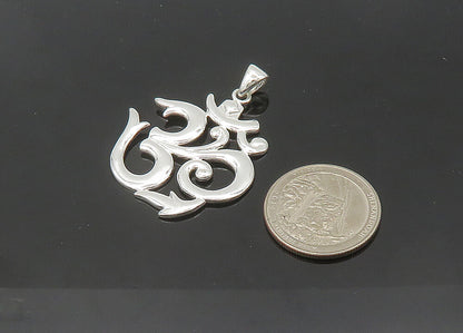 925 Sterling Silver  Vintage Spiritual "OM" Symbol Meditation Pendant  PT17196