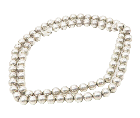 MEXICO 925 Silver  Vintage Heavy Minimalist Beaded Chain Necklace  NE2922