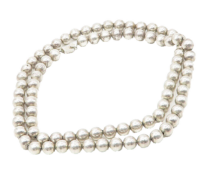 MEXICO 925 Silver  Vintage Heavy Minimalist Beaded Chain Necklace  NE2922