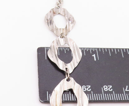 925 Sterling Silver  Vintage Shiny Sculpted Link Chain Bracelet  BT6515