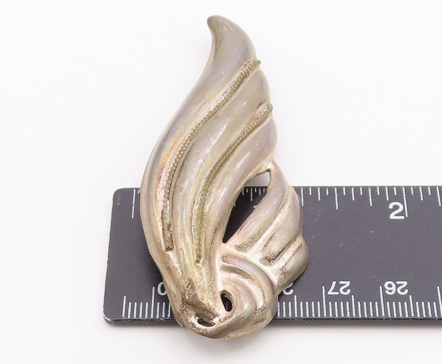 MEXICO 925 Sterling Silver  Vintage Two Tone Twist Wing Brooch Pin  BP3985