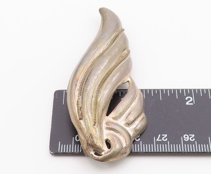MEXICO 925 Sterling Silver  Vintage Two Tone Twist Wing Brooch Pin  BP3985