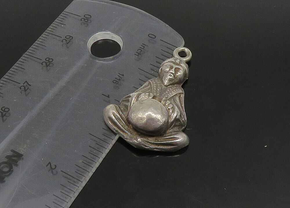 925 Sterling Silver  Vintage Shiny Fortune Teller Motif Pendant  PT19360
