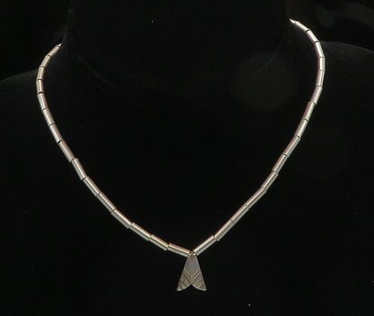 M&J SAVVIT 925 Silver & 14K GOLD  Vintage Arrow Charm Chain Necklace  NE3345