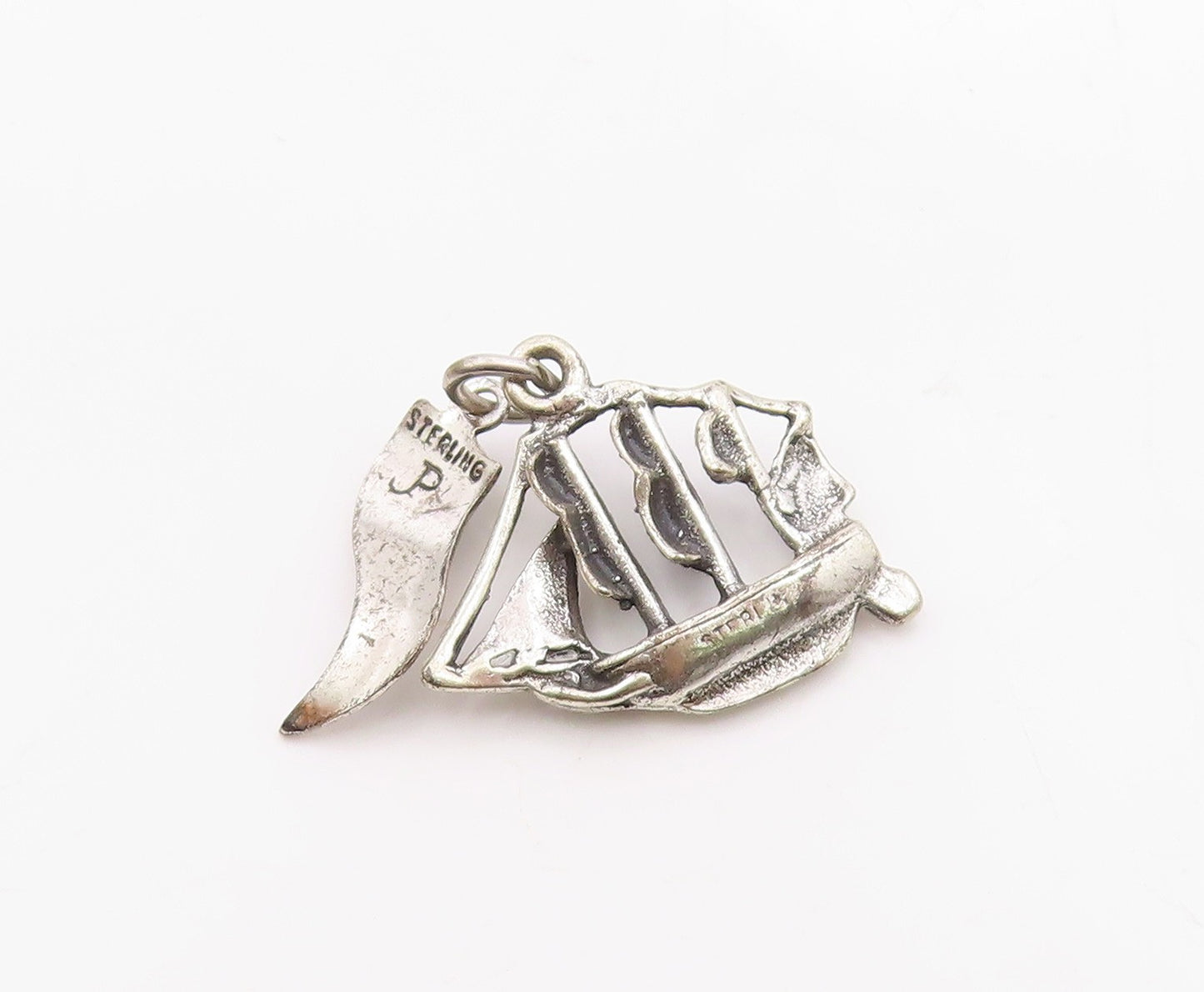 925 Sterling Silver  Vintage Virginia Beach Sailboat Charm Pendant  PT21832