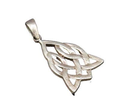 925 Sterling Silver  Vintage Minimalist Celtic Knot Drop Pendant  PT21742