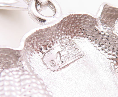 925 Sterling Silver Vintage Pendant Domed Carved Elephant Head  PT23884