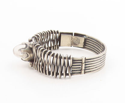 925 Sterling Silver Vintage Bracelet LOS BALLESTEROS MEXICO Quartz Cuff  BT11997