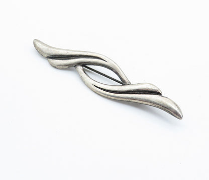 JEZLAINE 925 Sterling Silver  Vintage Dark Tone Swirl Design Brooch Pin BP2854