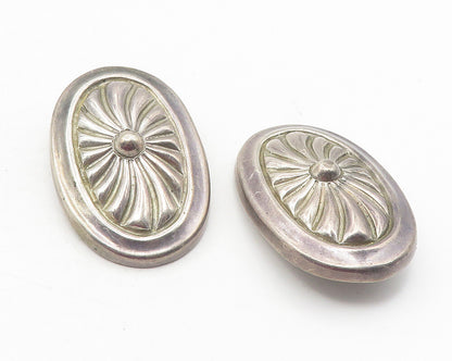 MEXICO 925 Sterling Silver  Vintage Floral Design Non Pierce Earrings  EG6121
