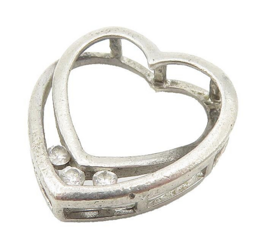ROSS SIMON 925 Sterling Silver  Cubic Zirconia Love Heart Pendant  PT9219