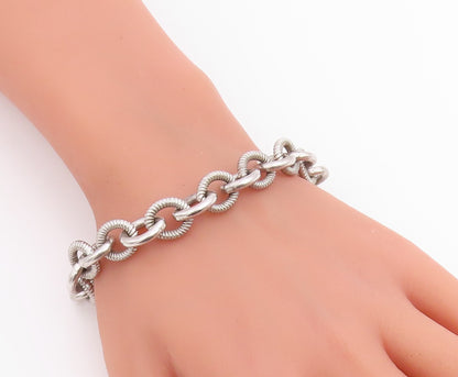 925 Sterling Silver Vintage Bracelet JUDITH RIPKA Amethyst Cable Chain  BT12214