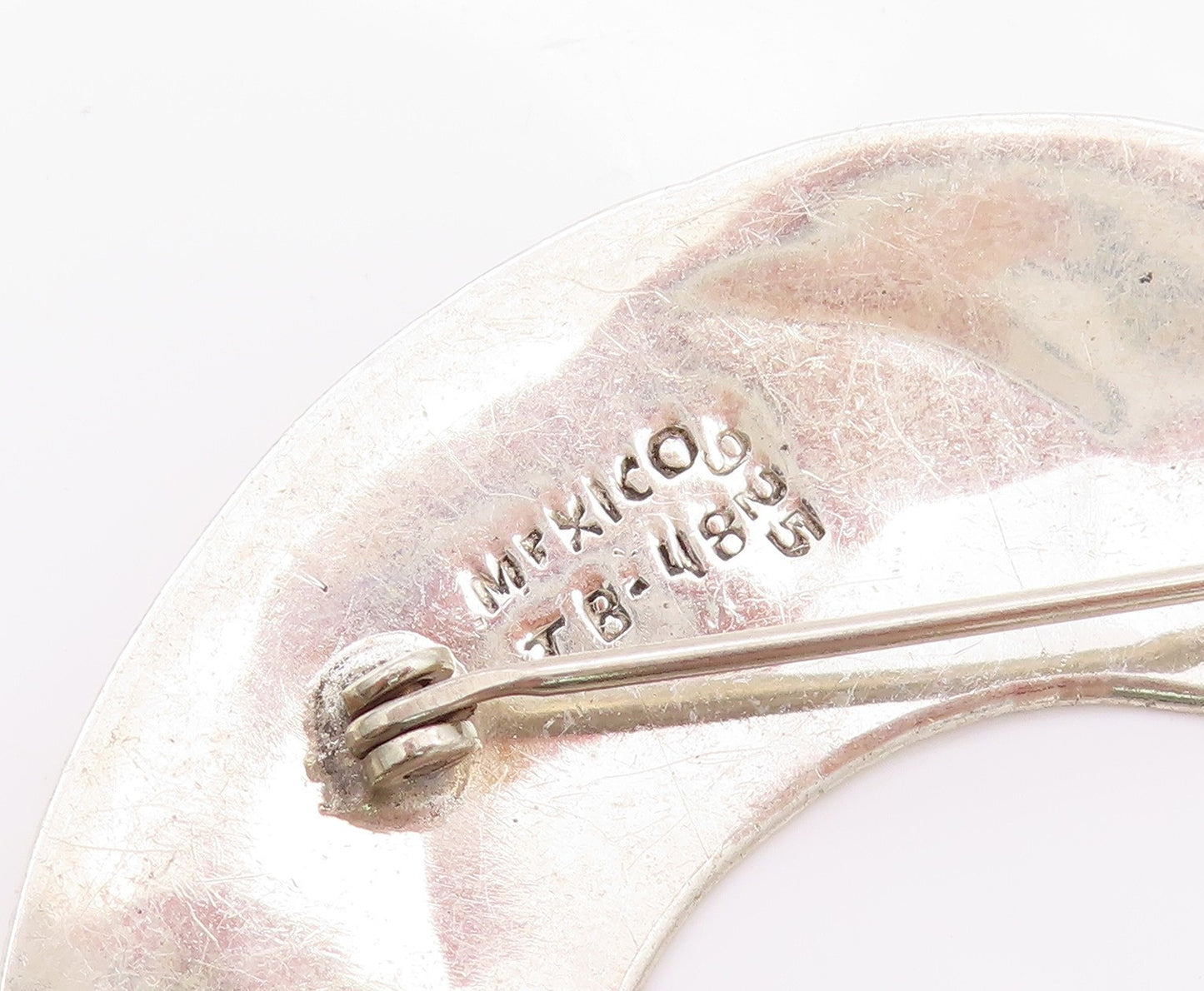 925 Sterling Silver Vintage Brooch Pin MEXICO Minimalist Etched Lizard  BP11563