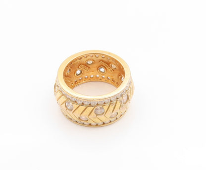 925 Sterling Silver Vintage Ring Gold Plated SONIA BITTON CZ Band  Sz 7  RG34753